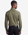 Stretch Must Have Solid Dress Shirt -  Olive