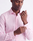Stretch Must Have Solid Dress Shirt - Pink