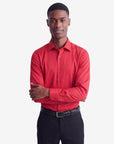 Stretch Must Have Solid Dress Shirt - Red
