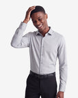 Stretch Must Have Solid Dress Shirt - Silver