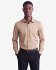 Stretch Must Have Solid Dress Shirt - Tan