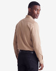 Stretch Must Have Solid Dress Shirt - Tan