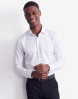 Stretch Must Have Solid Dress Shirt - White