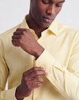 Stretch Must Have Solid Dress Shirt - Yellow