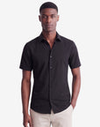 Solid Stretch Short Sleeve Shirt - Black