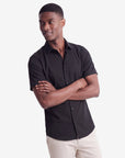 Solid Stretch Short Sleeve Shirt - Black