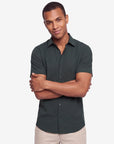 Solid Stretch Short Sleeve Shirt - Hunter Green