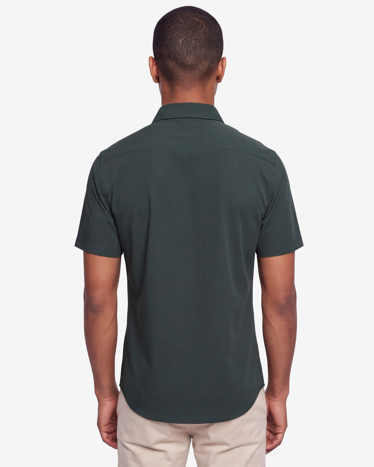 Solid Stretch Short Sleeve Shirt - Hunter Green