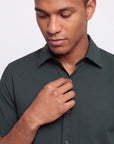Solid Stretch Short Sleeve Shirt - Hunter Green