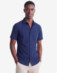 Solid Stretch Short Sleeve Shirt - Navy