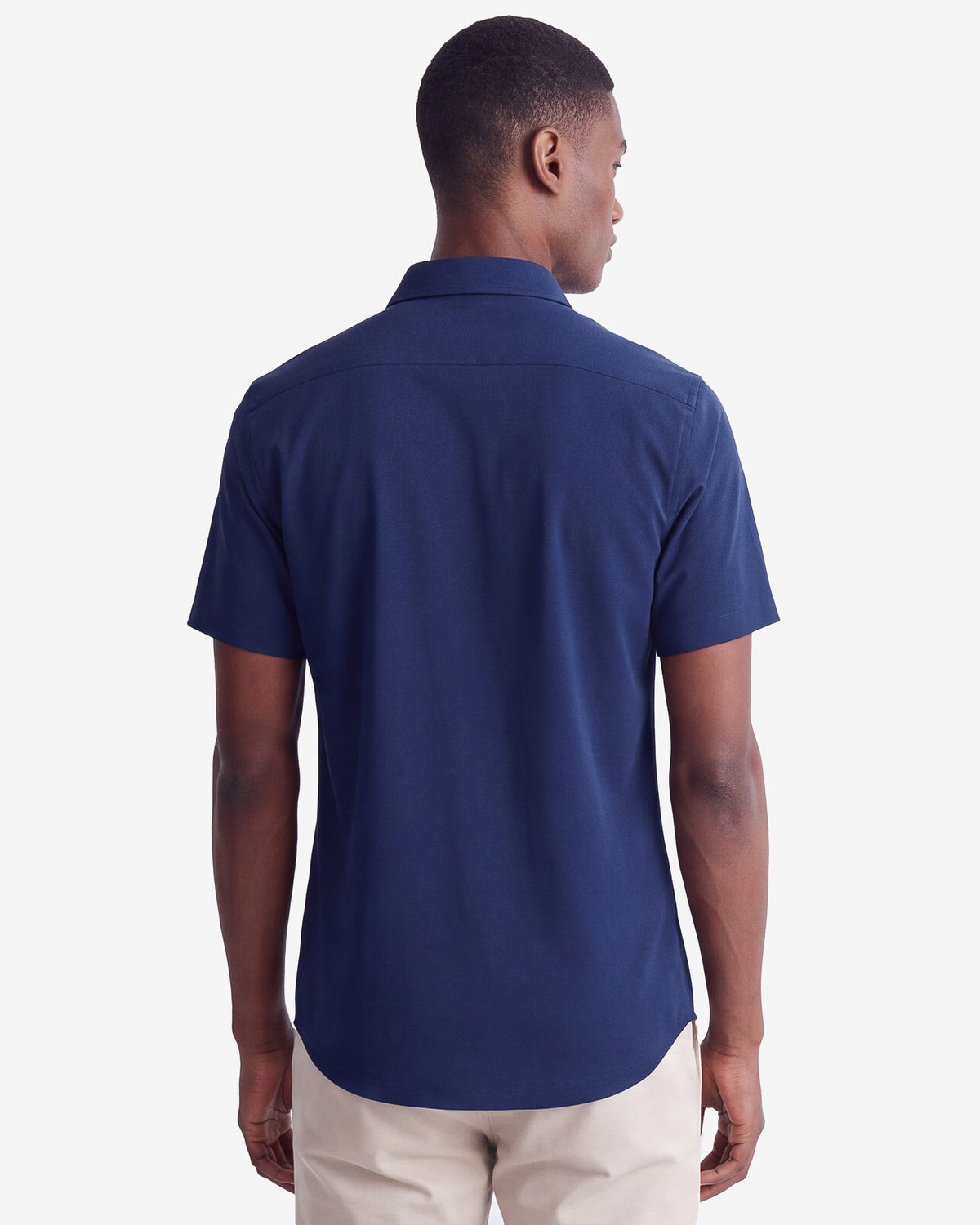 Solid Stretch Short Sleeve Shirt - Navy