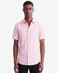 Solid Stretch Short Sleeve Shirt - Pink