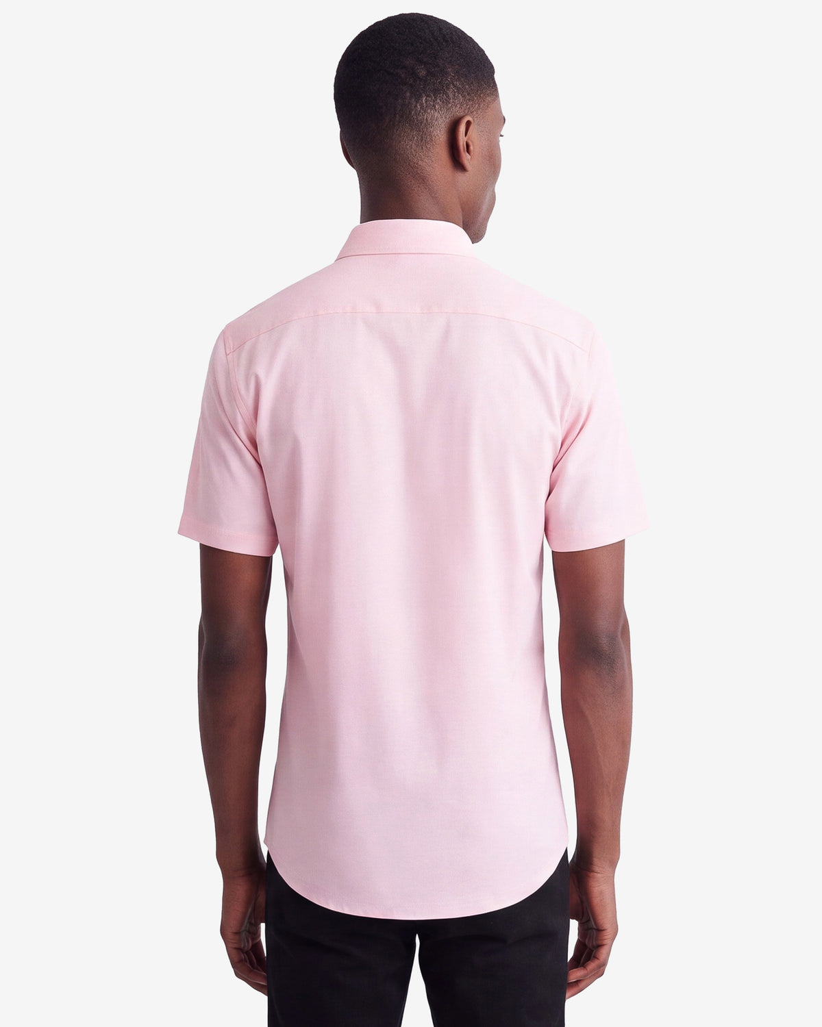 Solid Stretch Short Sleeve Shirt - Pink