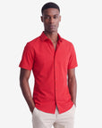 Solid Stretch Short Sleeve Shirt - Red
