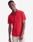 Solid Stretch Short Sleeve Shirt - Red