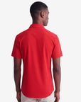 Solid Stretch Short Sleeve Shirt - Red