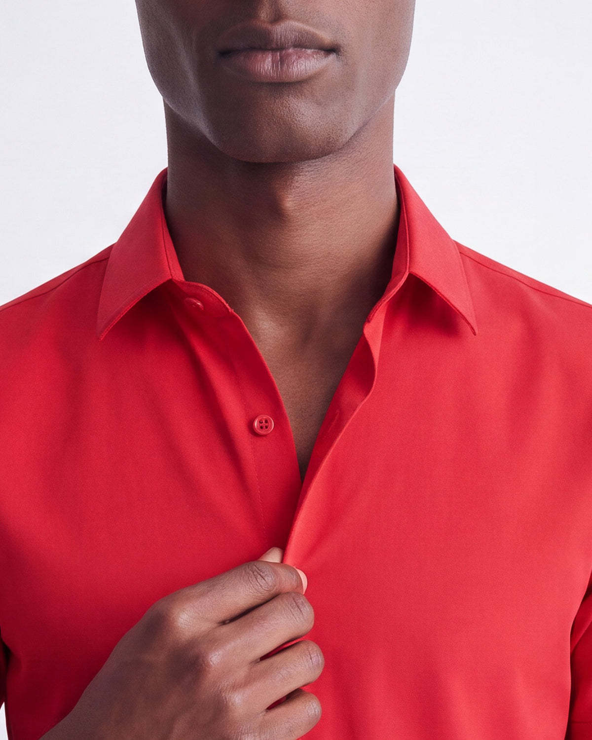 Solid Stretch Short Sleeve Shirt - Red