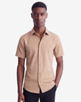 Solid Stretch Short Sleeve Shirt - Tan