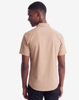 Solid Stretch Short Sleeve Shirt - Tan