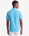 Solid Stretch Short Sleeve Shirt - Turquoise