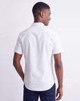 Solid Stretch Short Sleeve Shirt - White