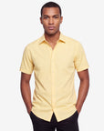 Solid Stretch Short Sleeve Shirt - Yellow