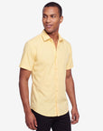 Solid Stretch Short Sleeve Shirt - Yellow