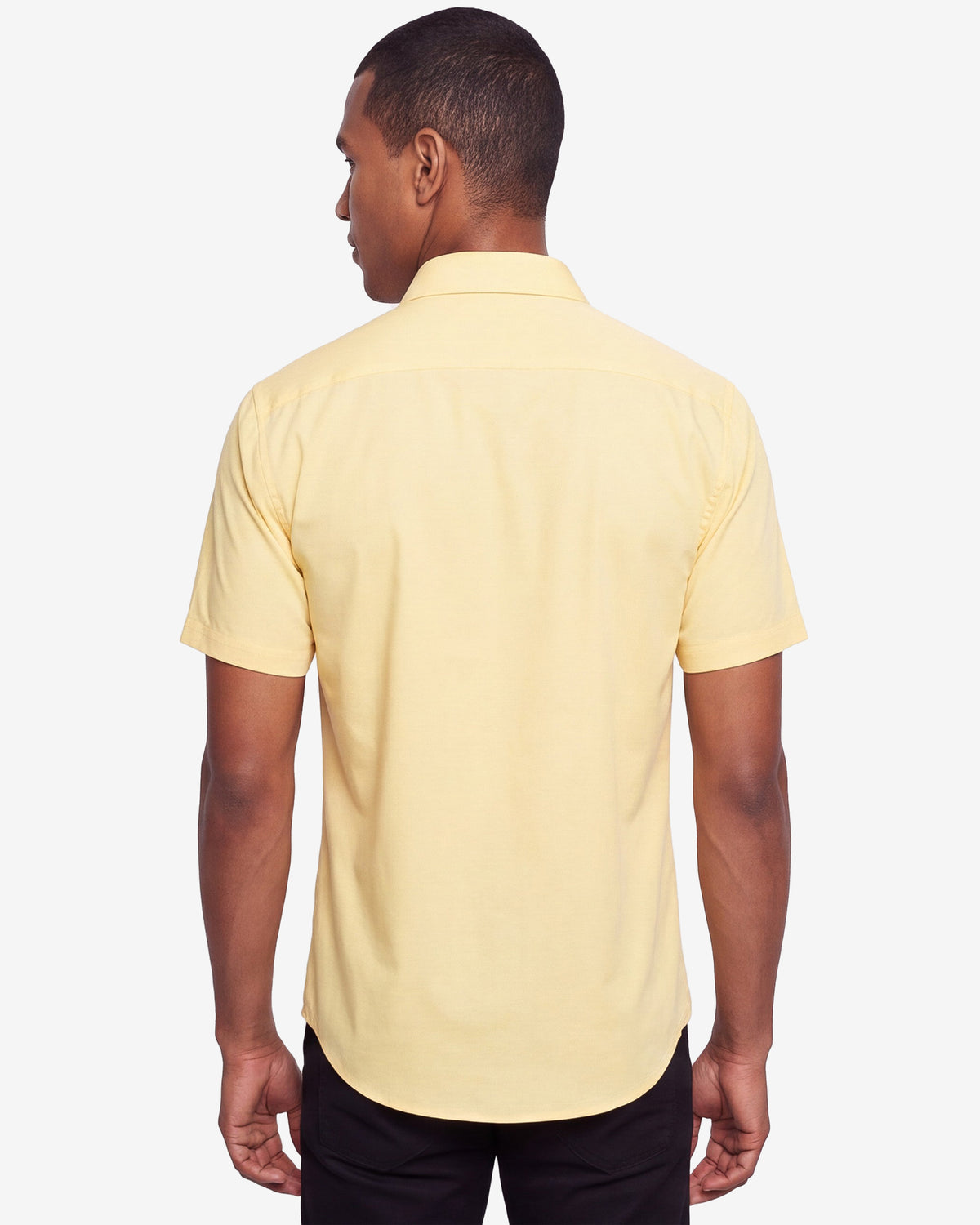 Solid Stretch Short Sleeve Shirt - Yellow