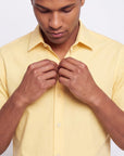 Solid Stretch Short Sleeve Shirt - Yellow