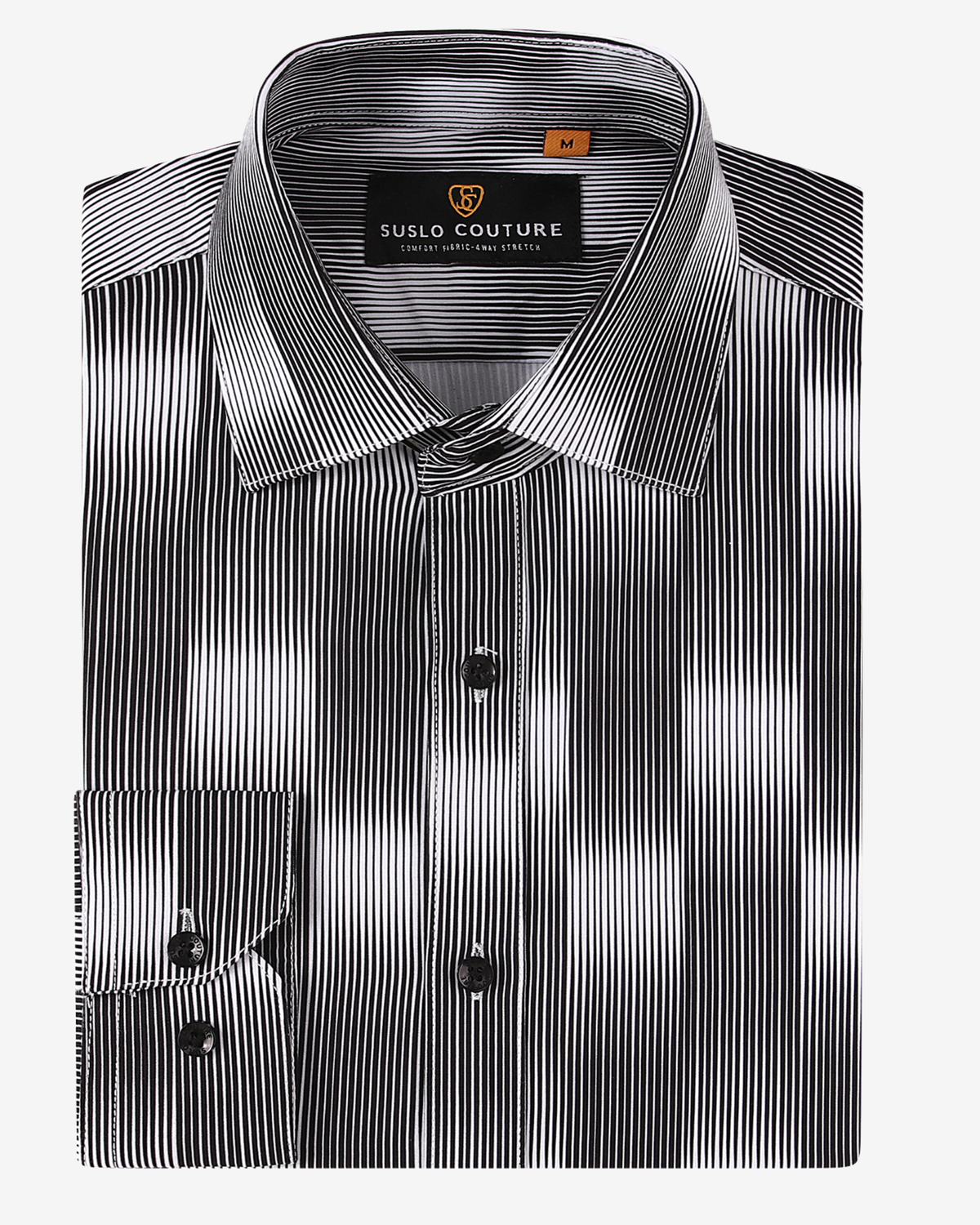 Black &amp; White Pinstripe Dress Shirt