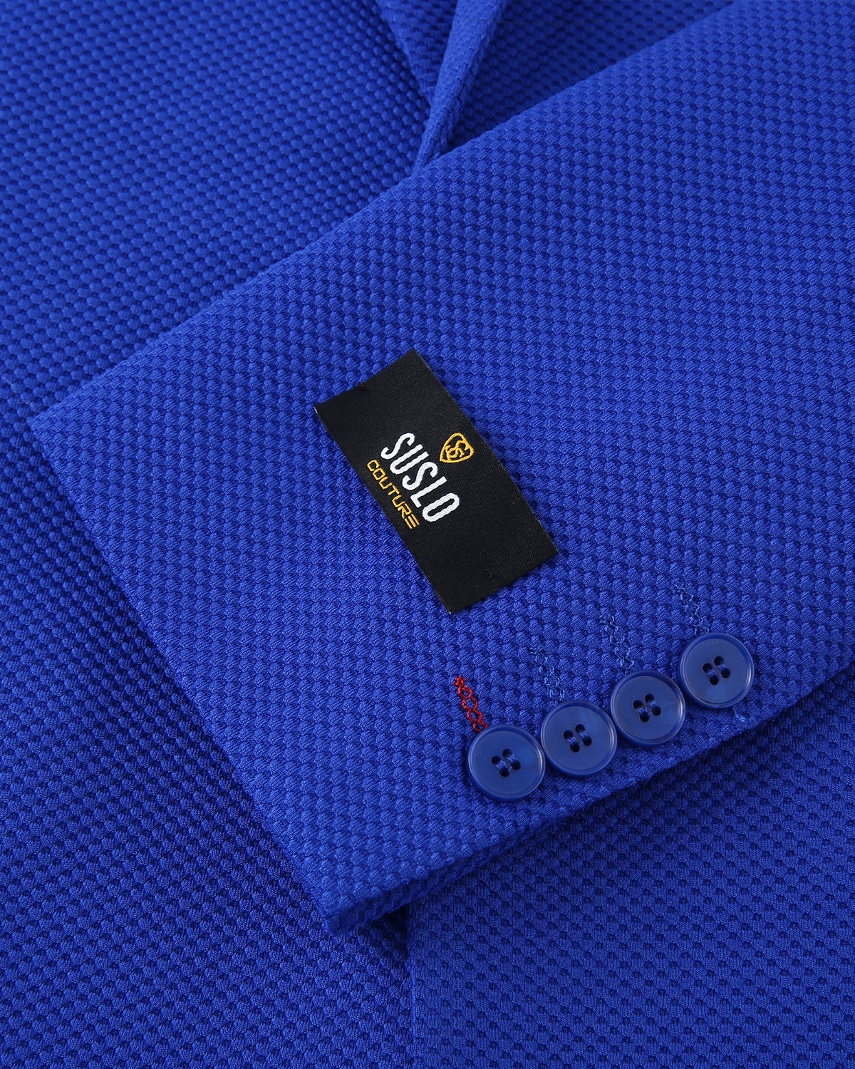 Waffle Textured Blazer - Royal Blue