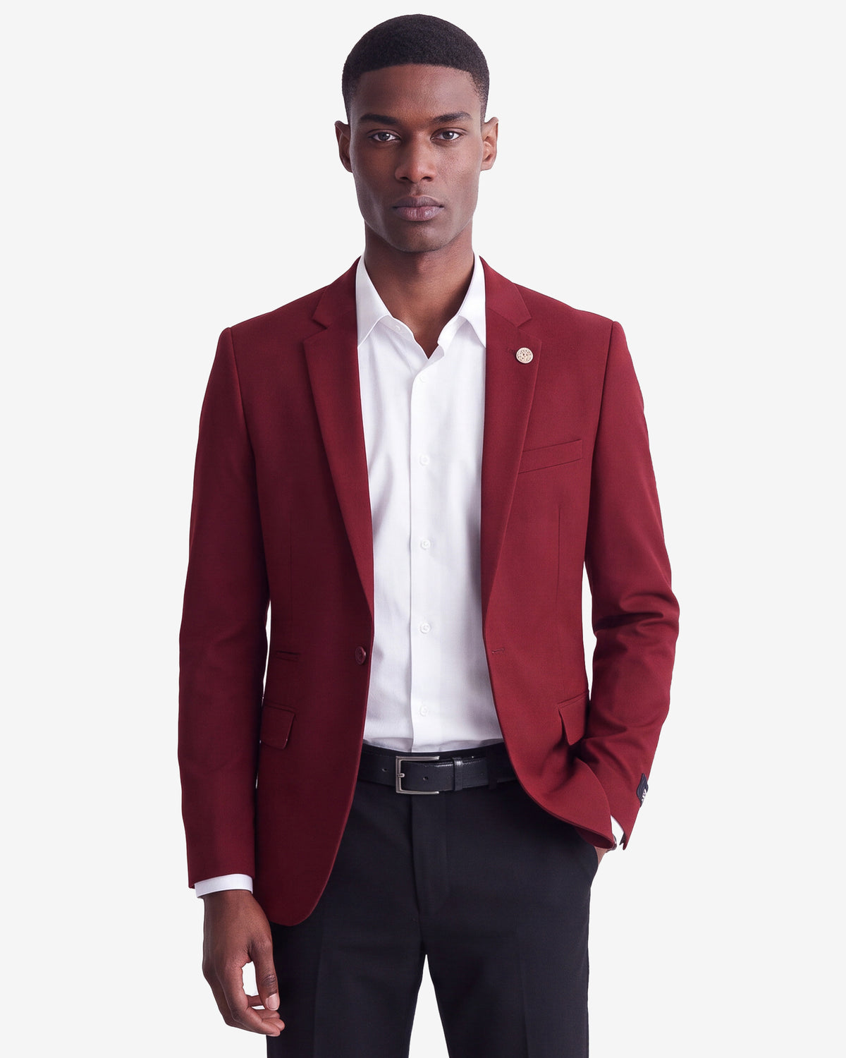 Sateen Blazer - Burgundy