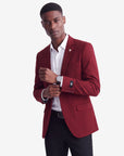 Sateen Blazer - Burgundy