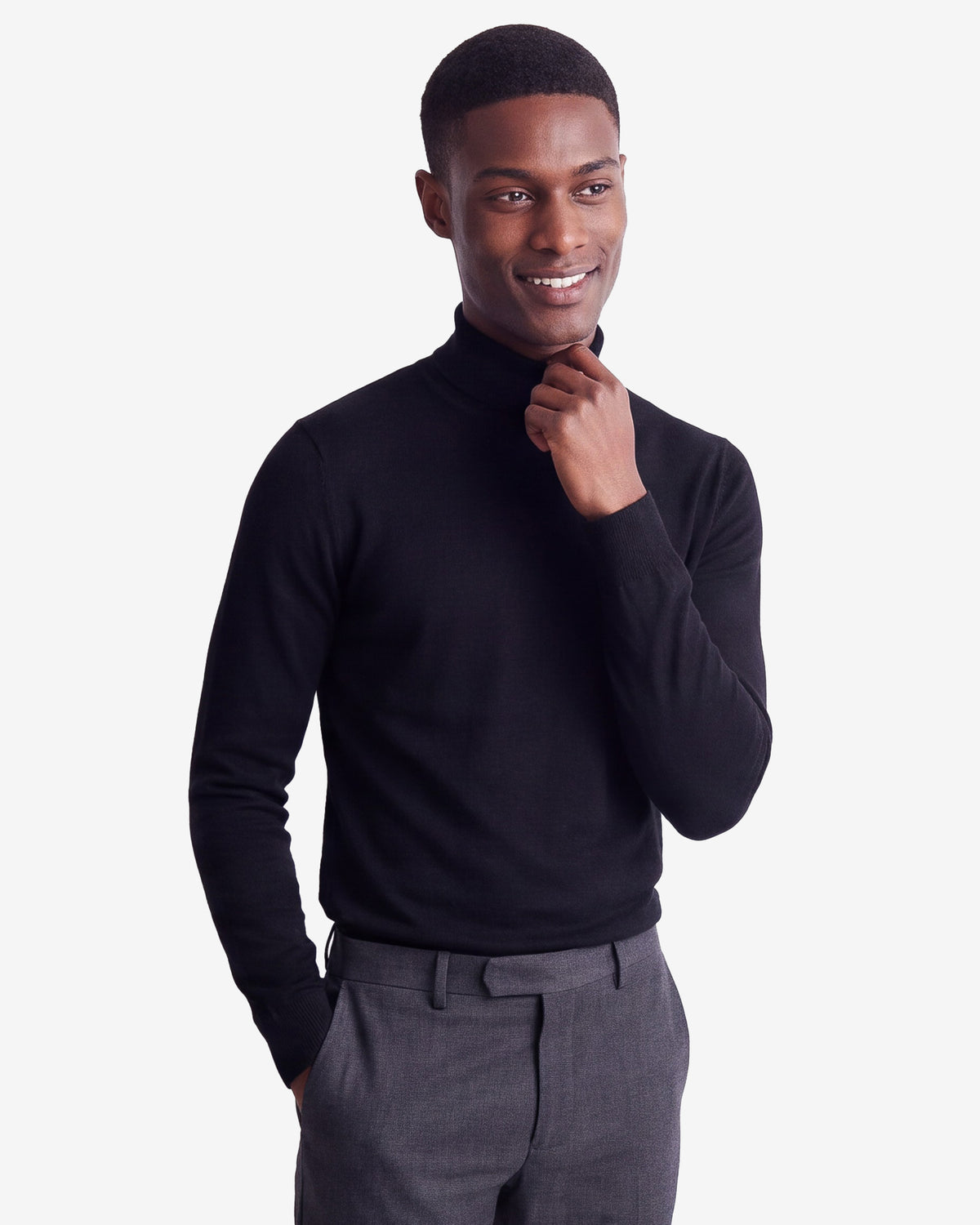 Solid Turtleneck - Black