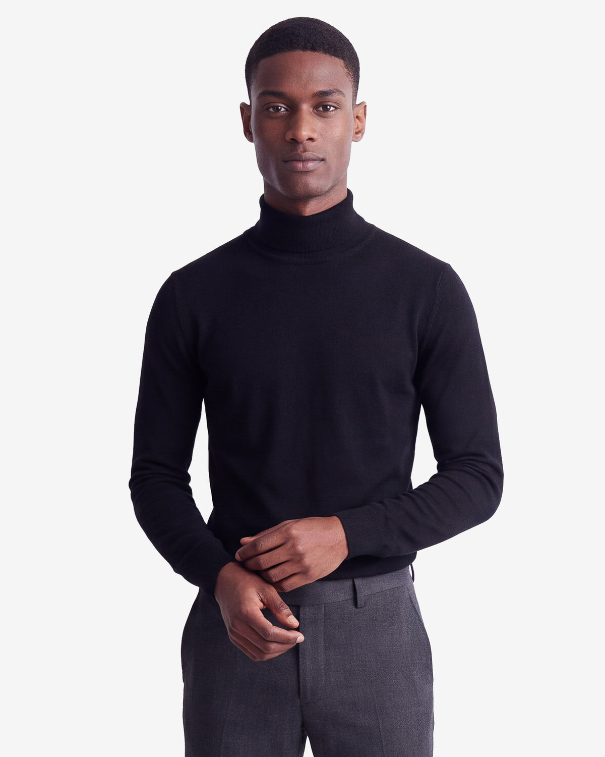 Solid Turtleneck - Black