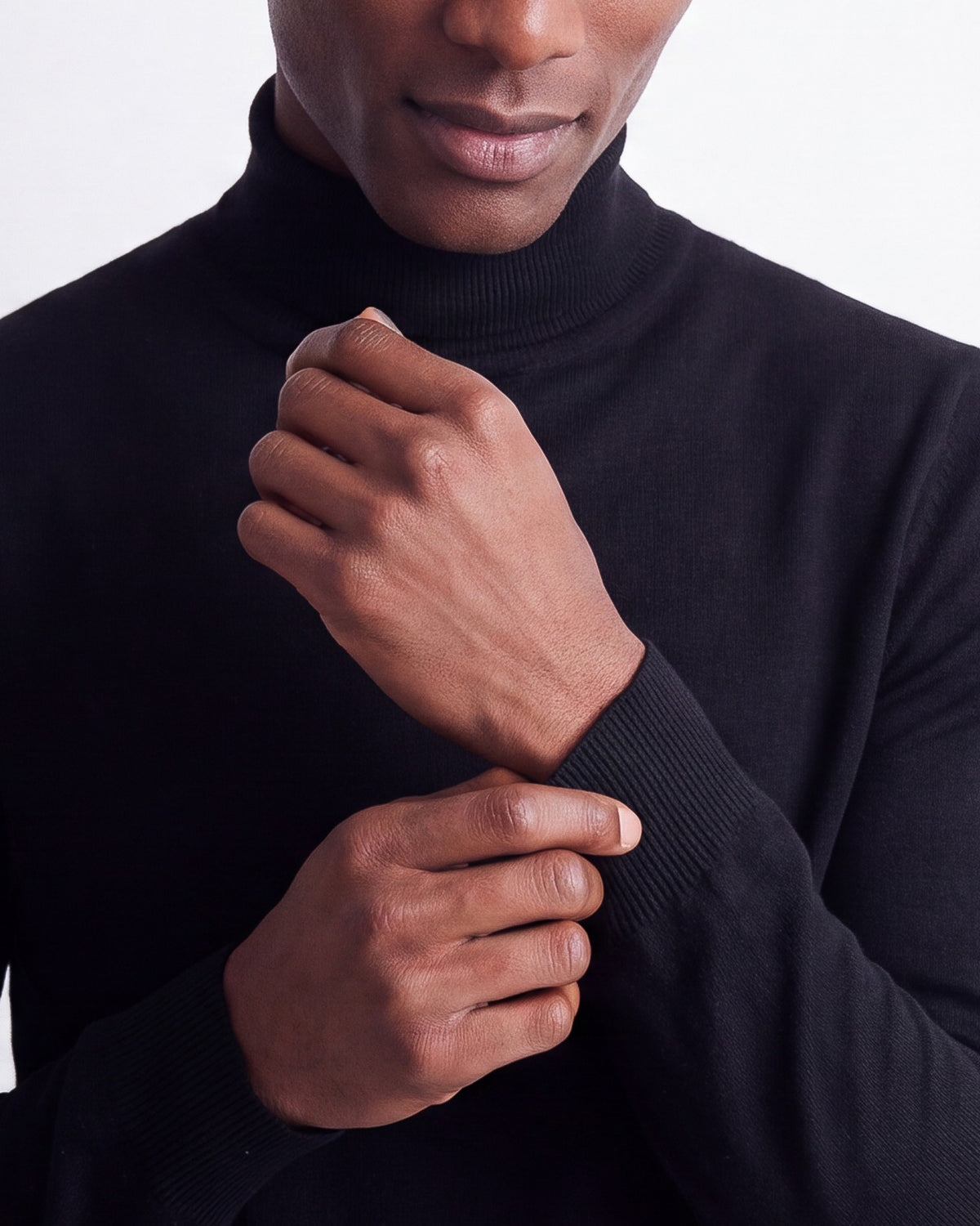 Solid Turtleneck - Black