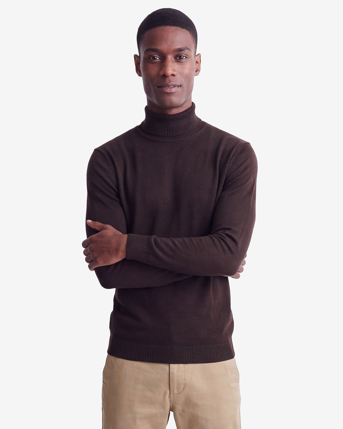 Solid Turtleneck - Brown