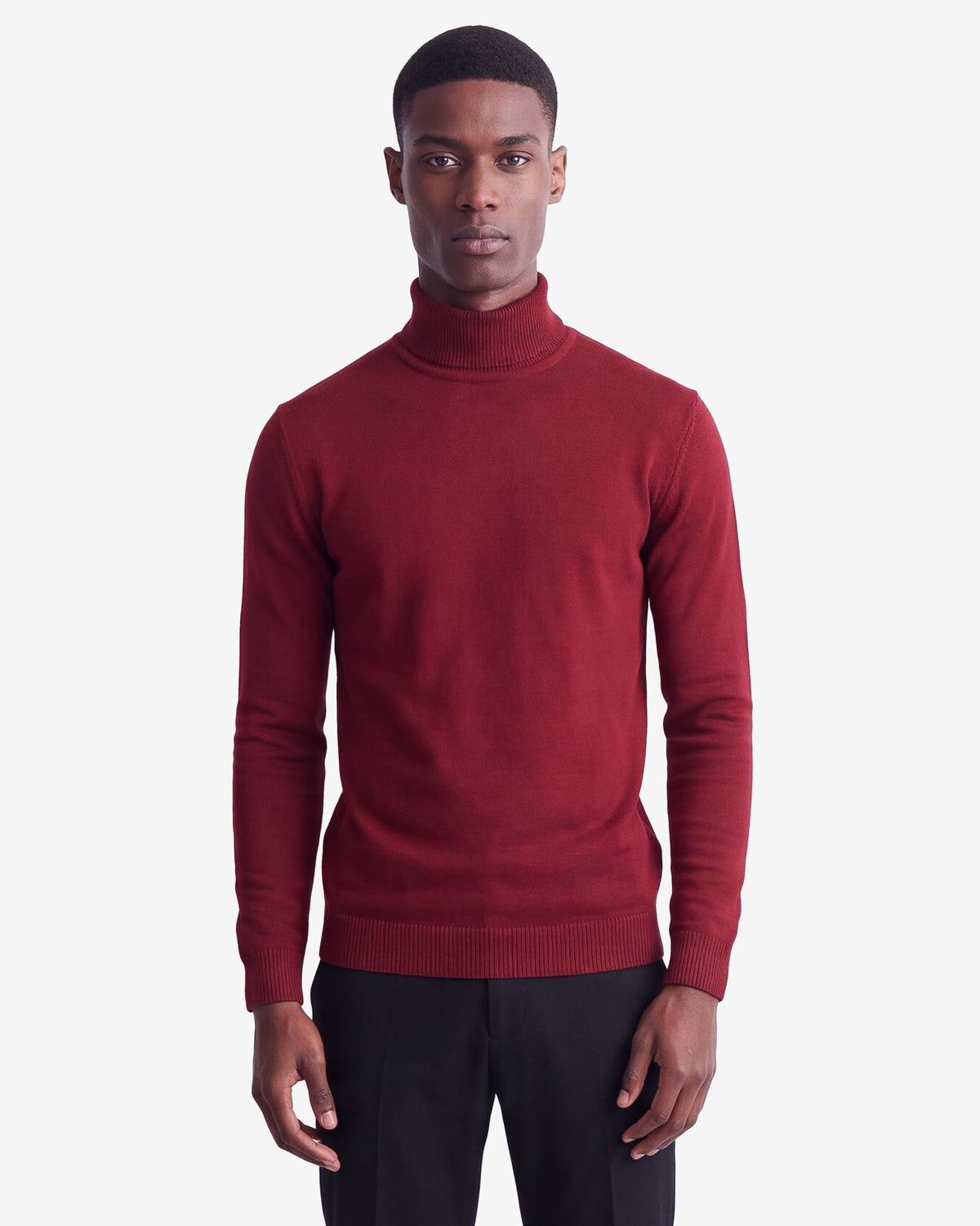 Solid Turtleneck - Burgundy