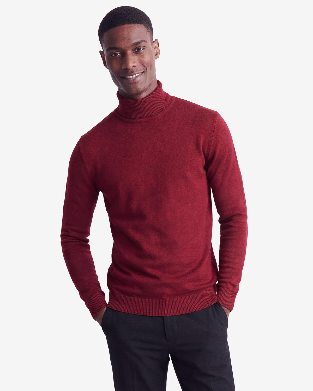 Solid Turtleneck - Burgundy
