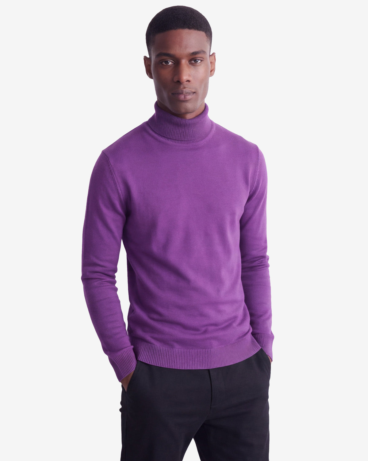 Solid Turtleneck - Eggplant