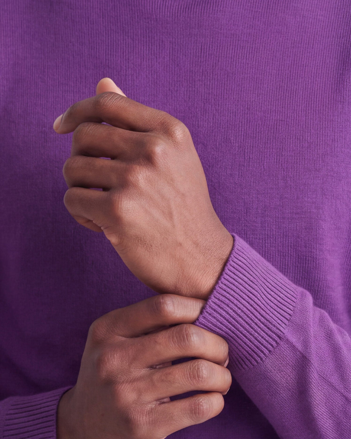 Solid Turtleneck - Eggplant