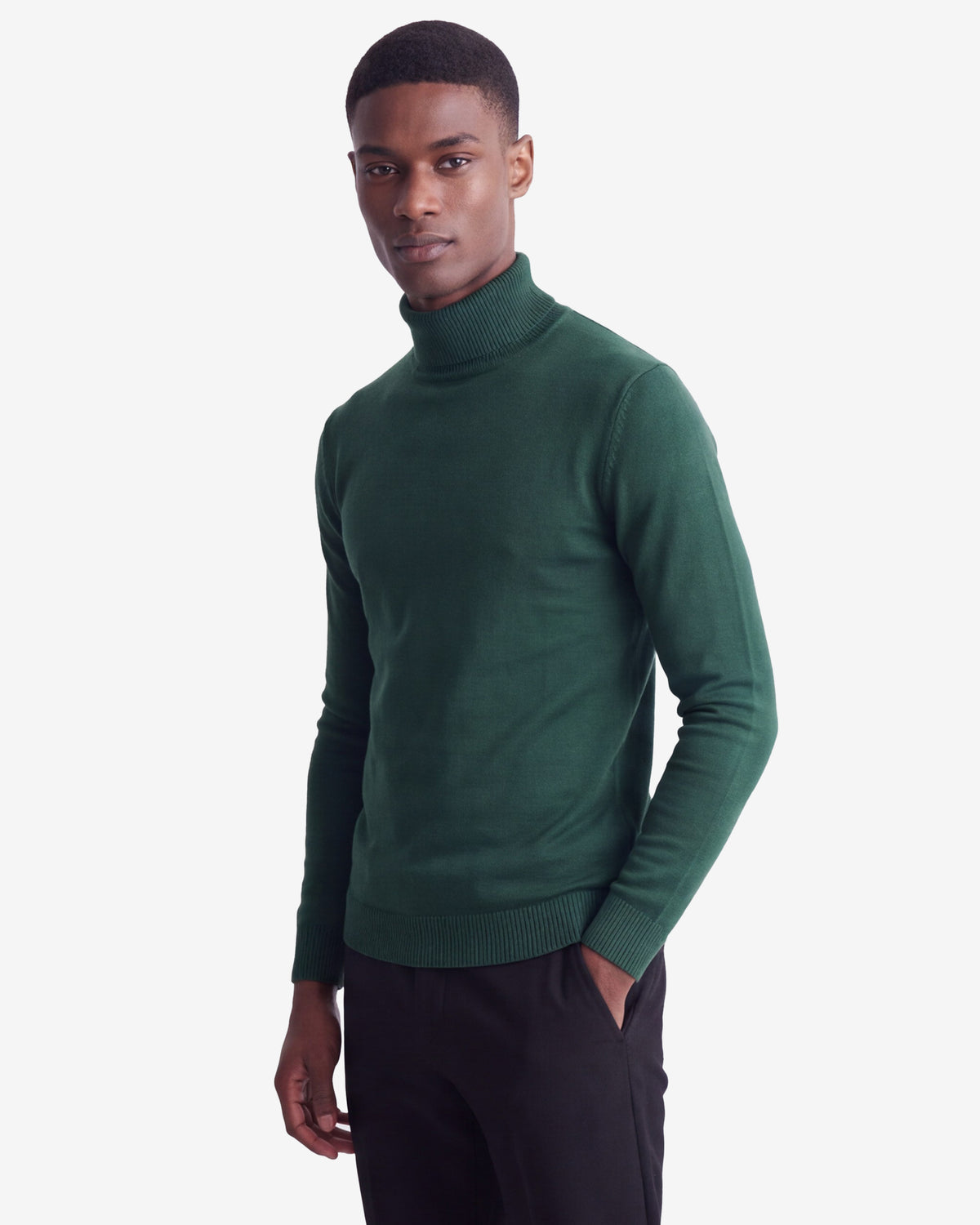 Solid Turtleneck - Hunter Green