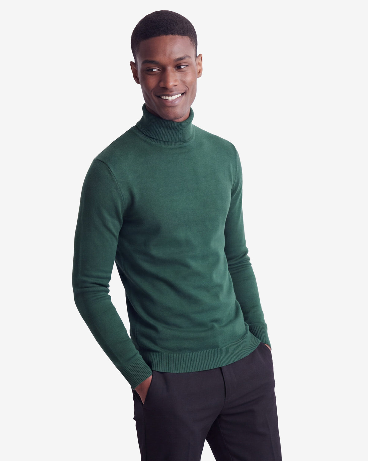 Solid Turtleneck - Hunter Green