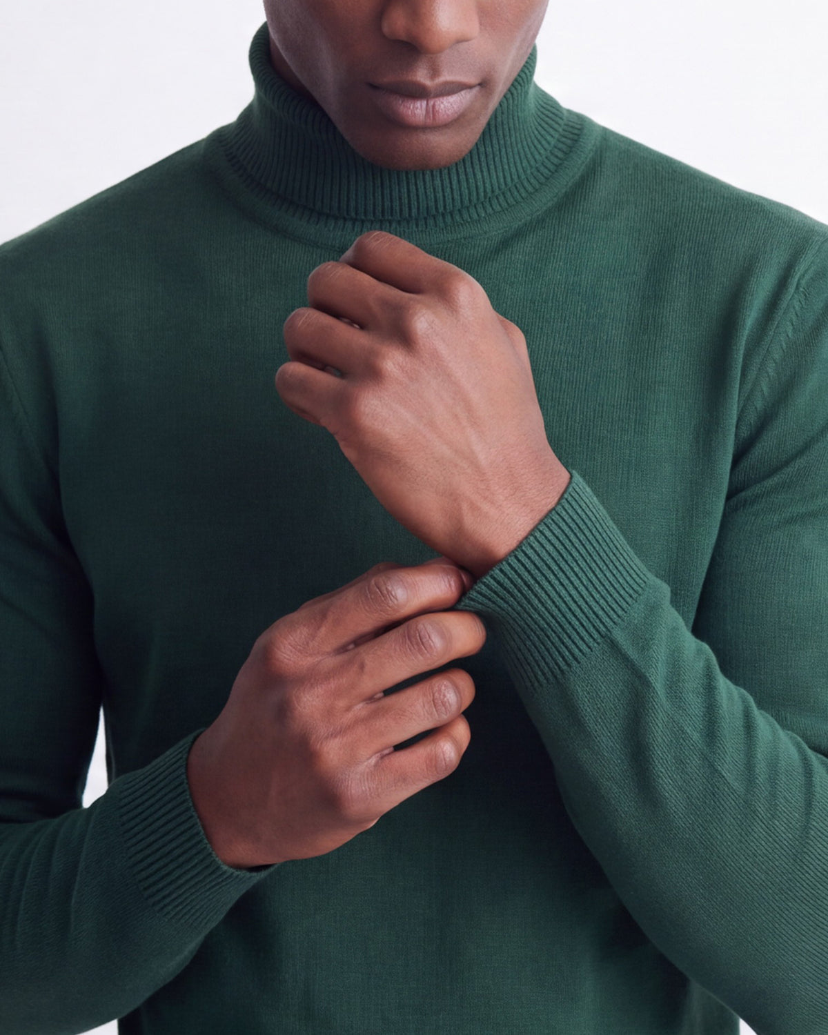 Solid Turtleneck - Hunter Green