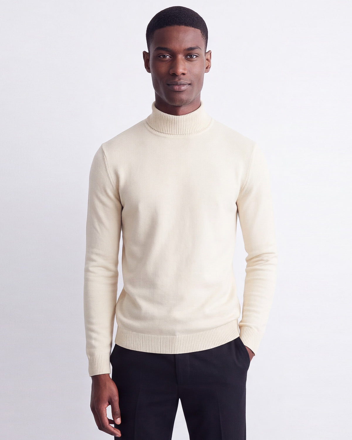 Solid Turtleneck - Ivory