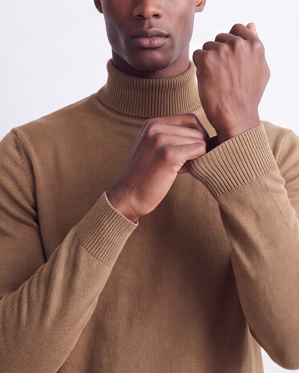 Solid Turtleneck - Khaki