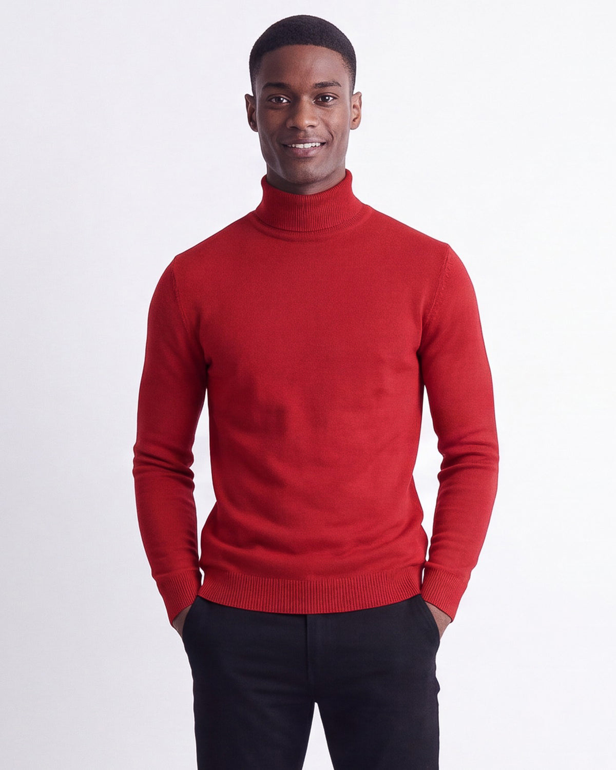 Solid Turtleneck - Red