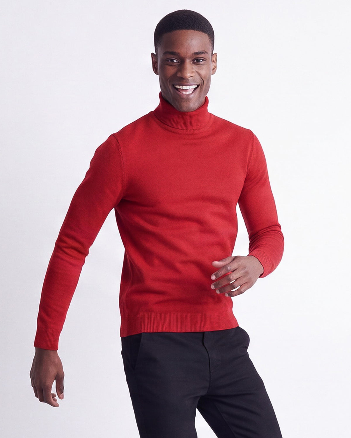 Solid Turtleneck - Red