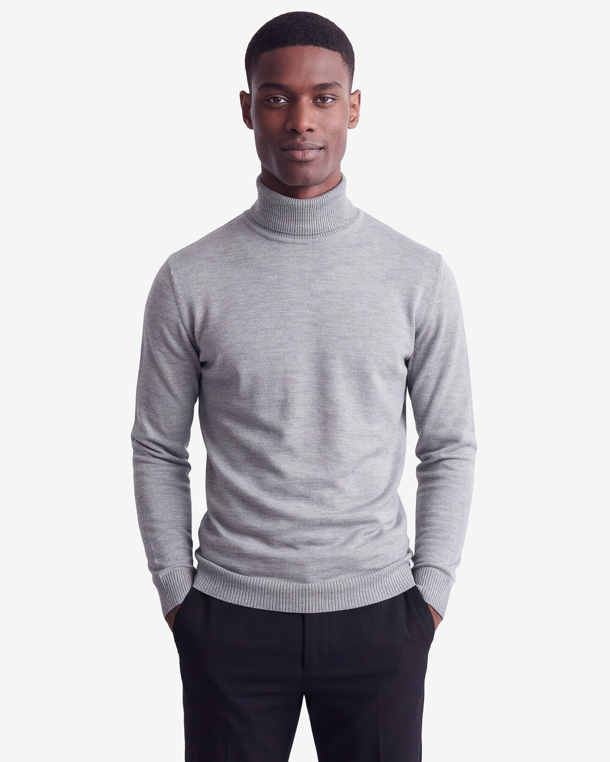 Solid Turtleneck - Silver