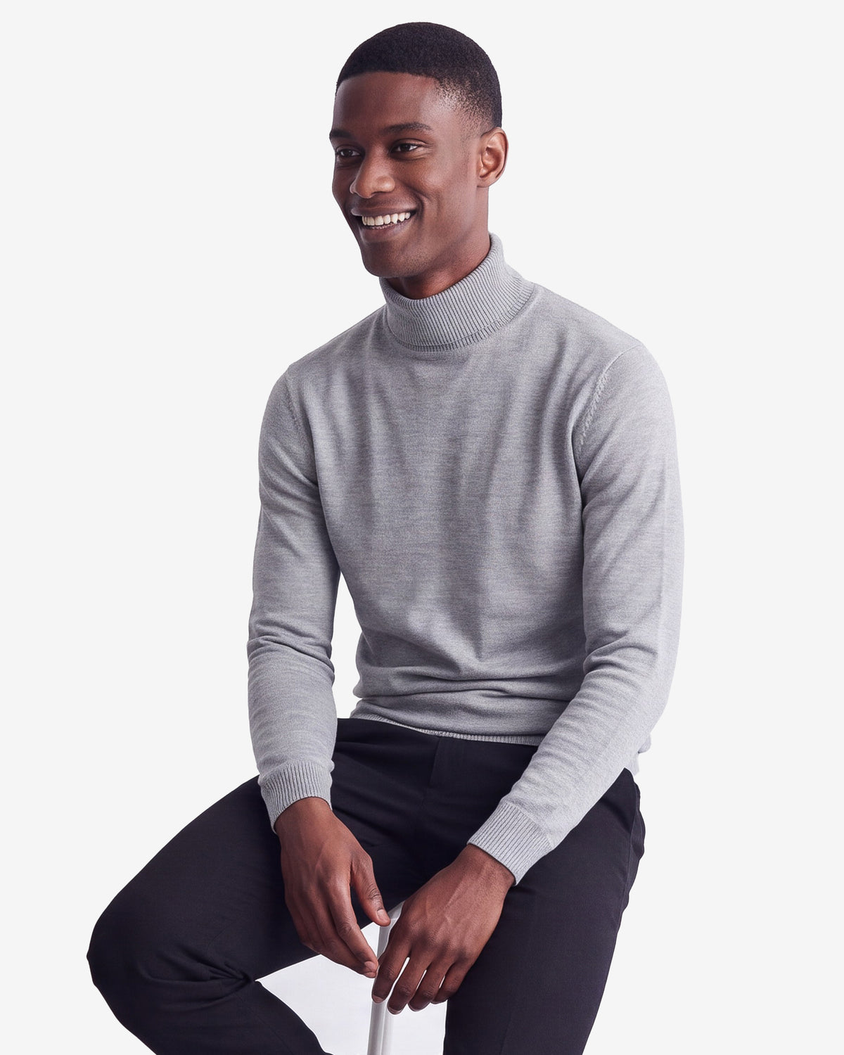 Solid Turtleneck - Silver